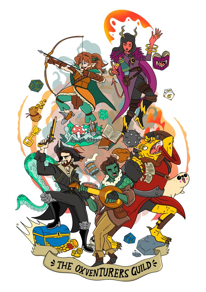 Oxventurers Guild by Geo Law Art Poster (A2 Size)