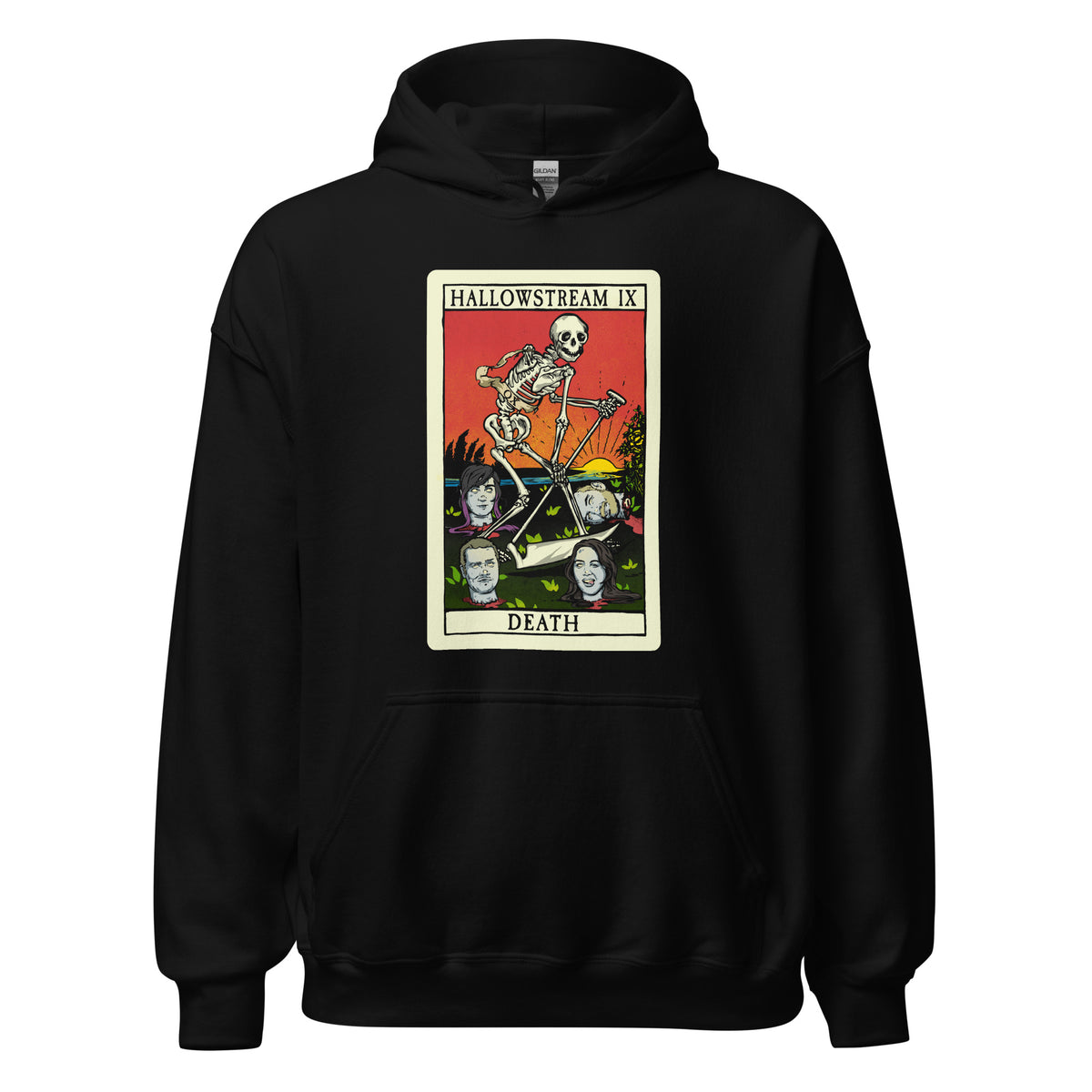 Hallowstream 2026 DEATH Tarot Card Unisex Pullover Hoodie